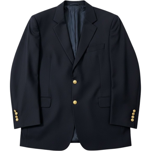 Brooks Brothers Other - Brooks Brothers Brooksease Loro Piana Wool Navy Blue Blazer Gold Buttons 43R